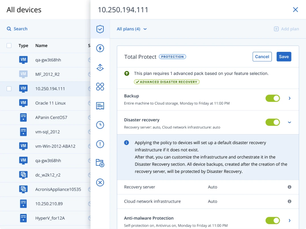 Backup and Disaster Recovery Saudi Arabia | Disaster Recovery | WafaTech - Three-click setup